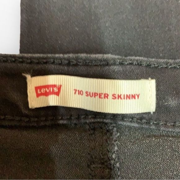 Sz7 Levi’s 710 Super Skinny Black Jeans - Picture 5 of 6